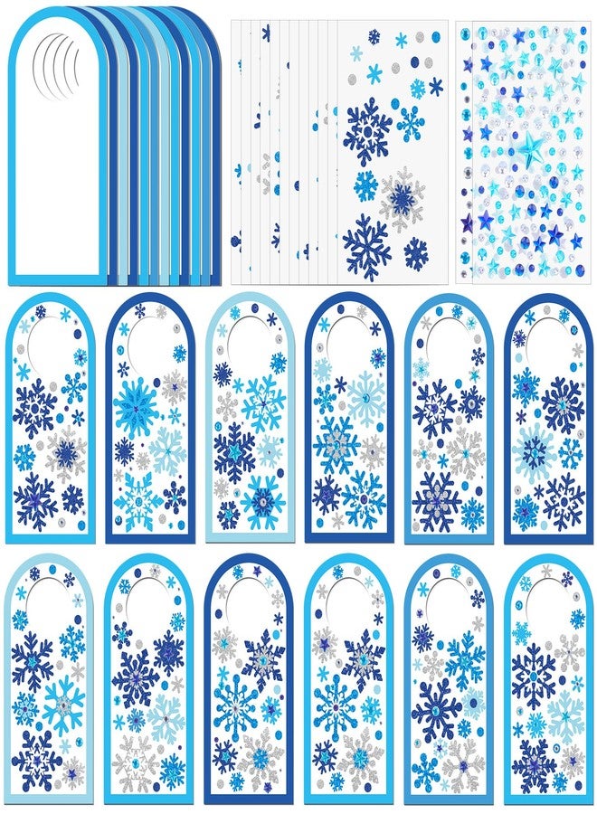 مارسبارك مجموعة مارسبارك المكونة من 24 مجموعة أدوات حرفية شتوية لعيد الميلاد، تتضمن زينة مقابض أبواب ثلاثية الأبعاد على شكل ندفات ثلجية، وملصقات ندفات ثلجية، وأنشطة منزلية موسمية لعيد الميلاد. - Image 1